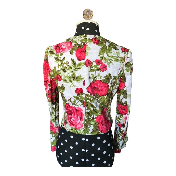 Alicia + Megan Floral Reverse Crop Jacket/Blazer Women Size Small - Picture 2 of 6